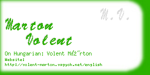 marton volent business card